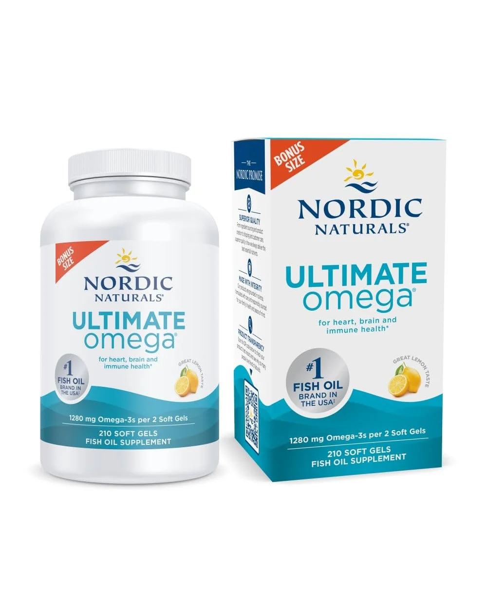 Nordic Naturals Ultimate Omega, Лимон 1280мг — 1
