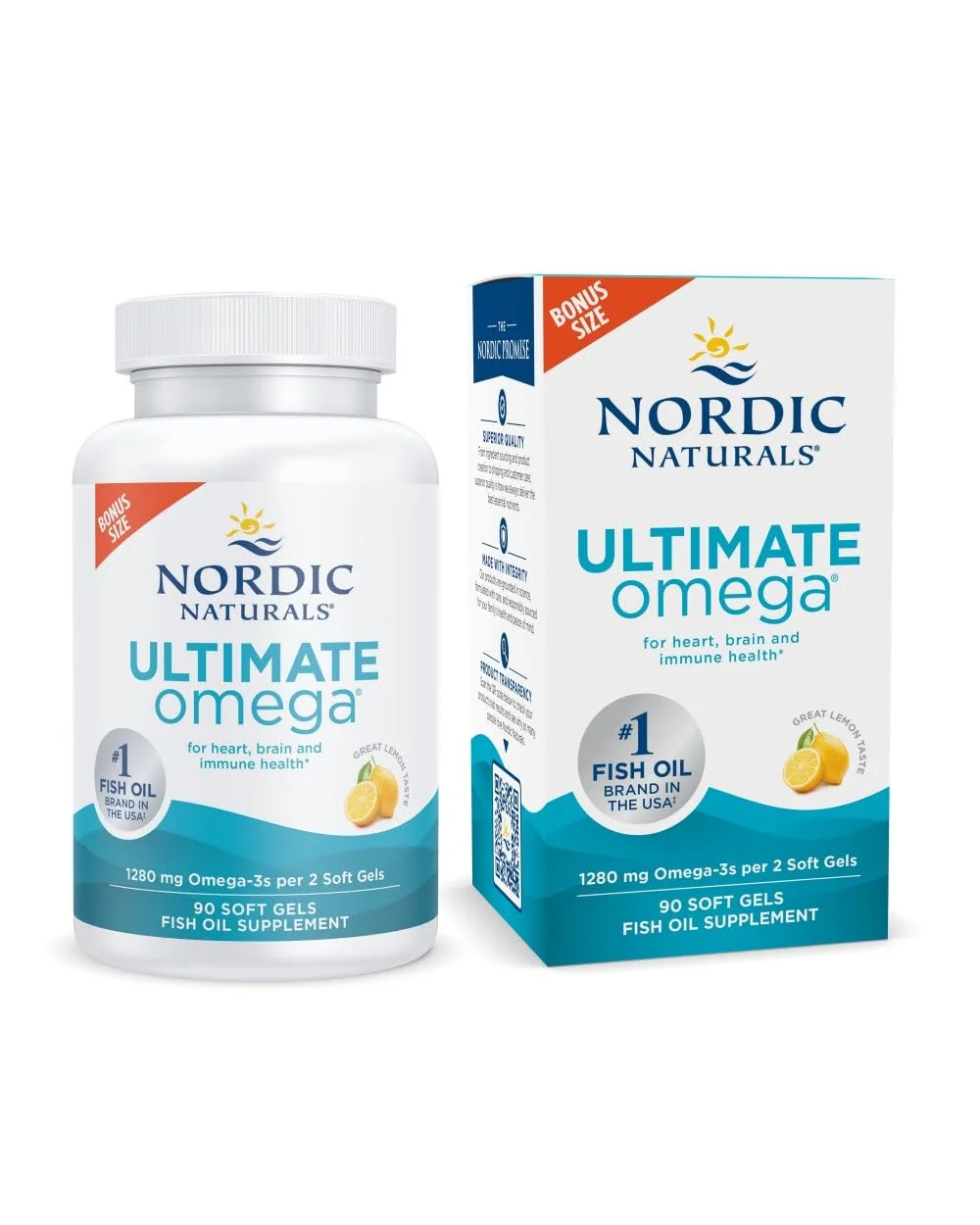 Nordic Naturals Ultimate Omega, Лимон 1280мг — 1