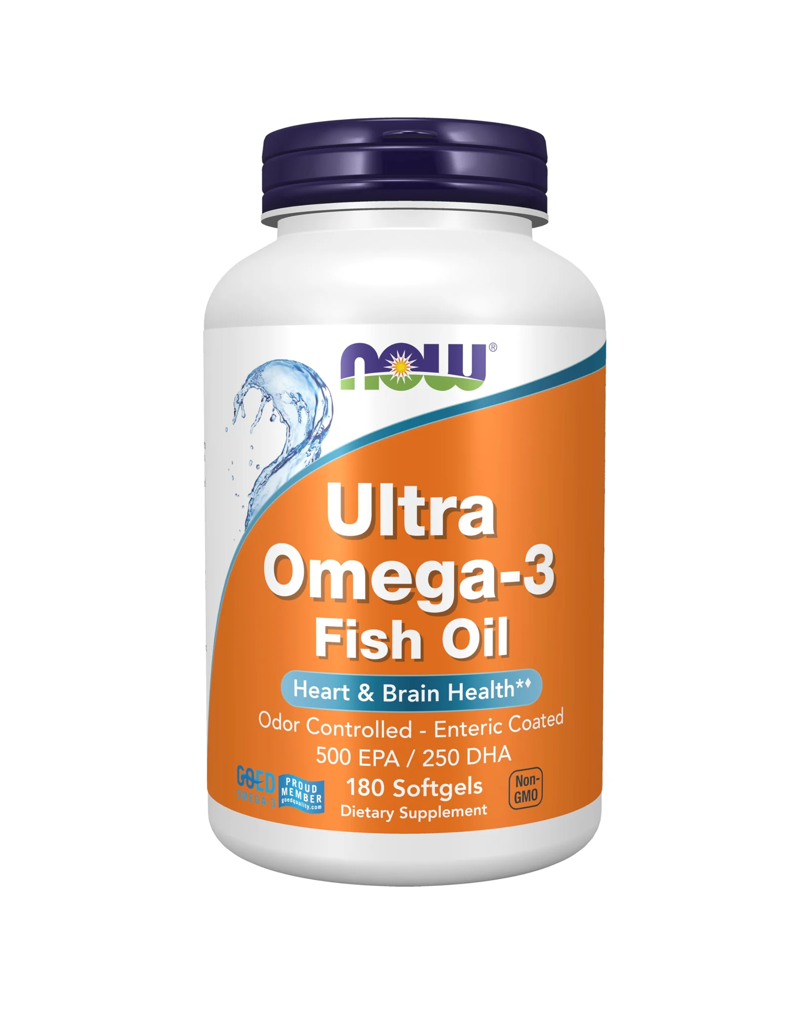 NOW Foods Ultra Omega-3 рыбий жир 180 капсул — белый