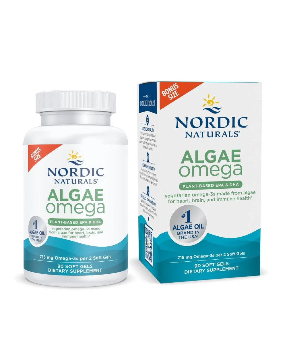 Nordic Naturals Algae Omega, растительная омега-3 — 1