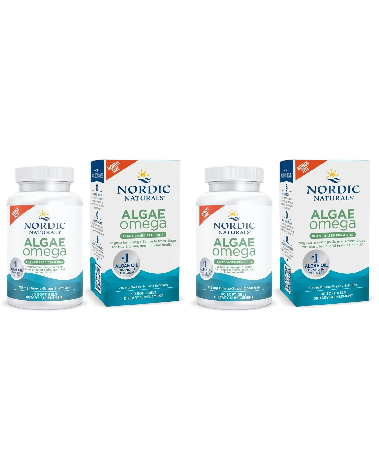 Nordic Naturals Algae Omega, растительная омега-3 — 1
