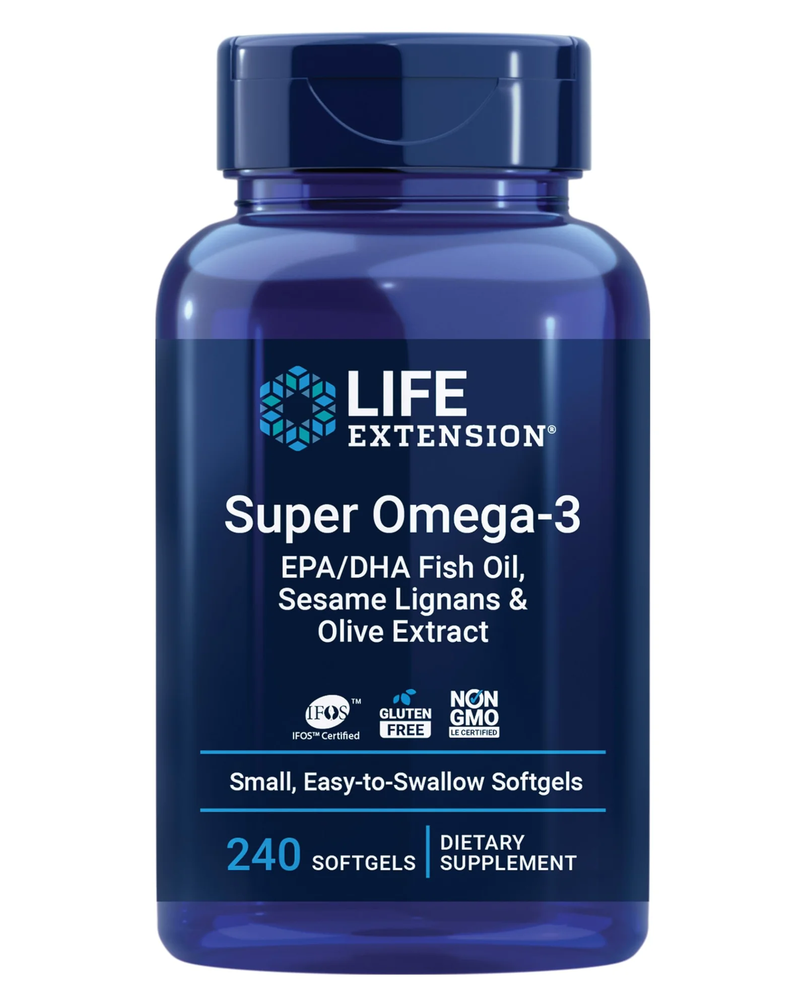 Life Extension Super Omega-3 EPA/DHA (240 капсул) — синий