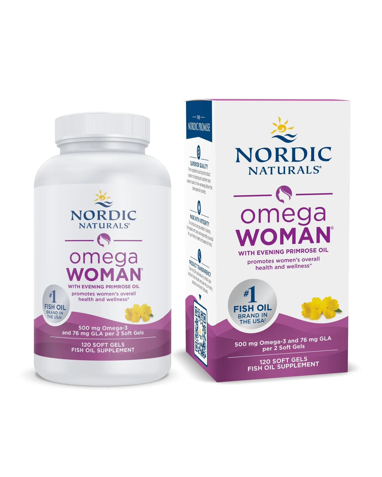 Nordic Naturals Omega Woman 120 мягких капсул — белый