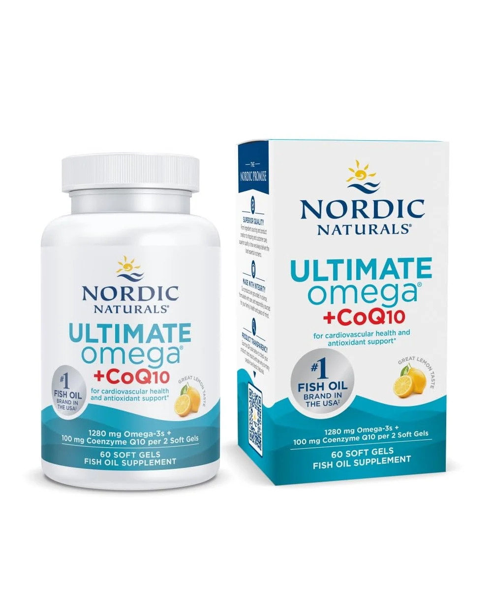Nordic Naturals Ultimate Omega + CoQ10 60 мягких капсул — белый