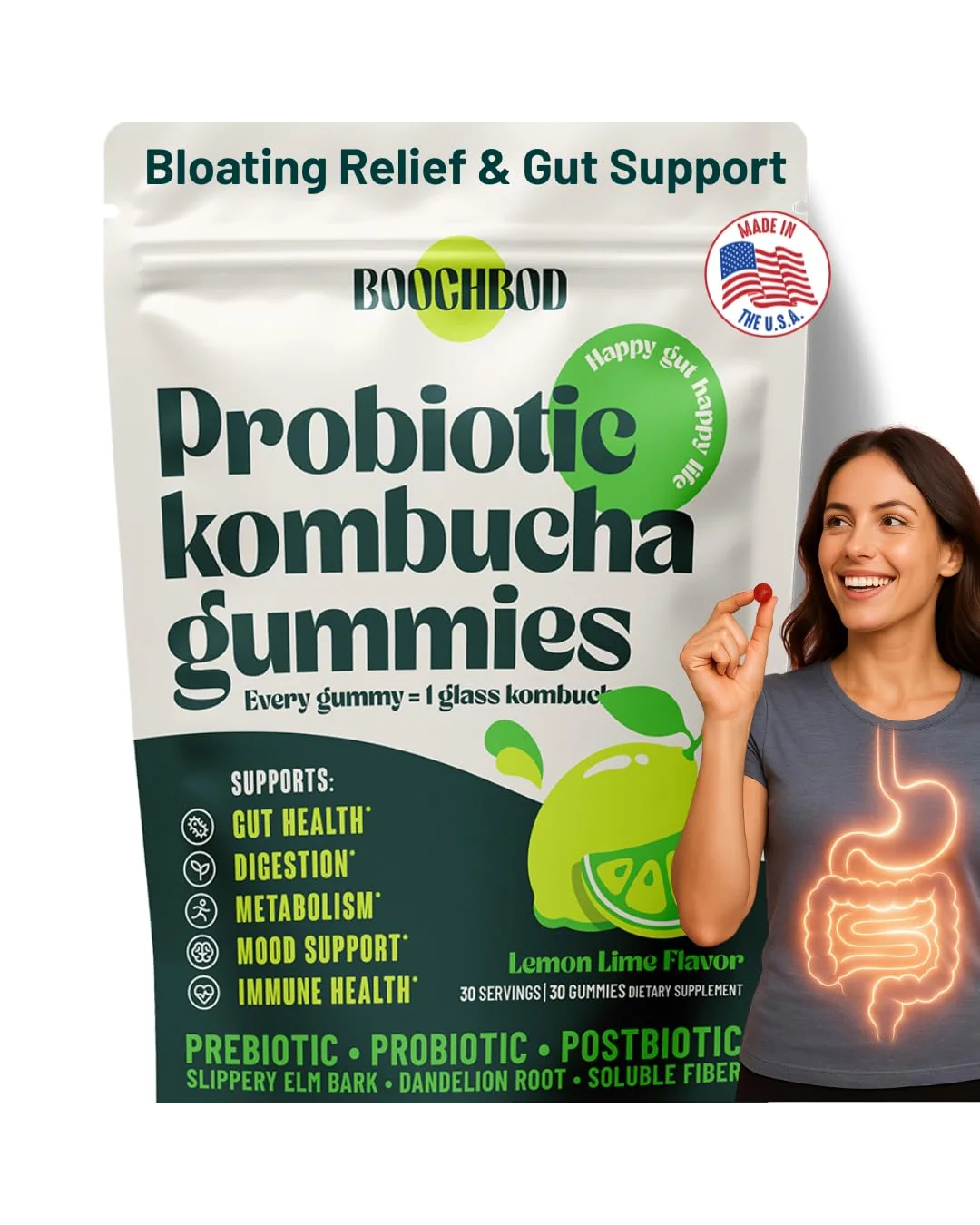 BoochBod Probiotic Kombucha Gummy — мульти