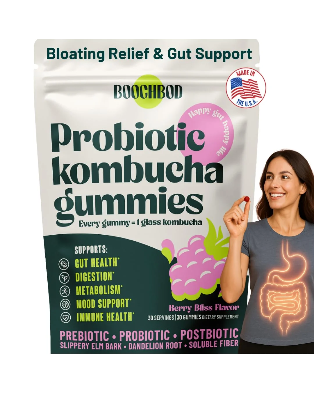BoochBod Probiotic Kombucha Gummy — 1