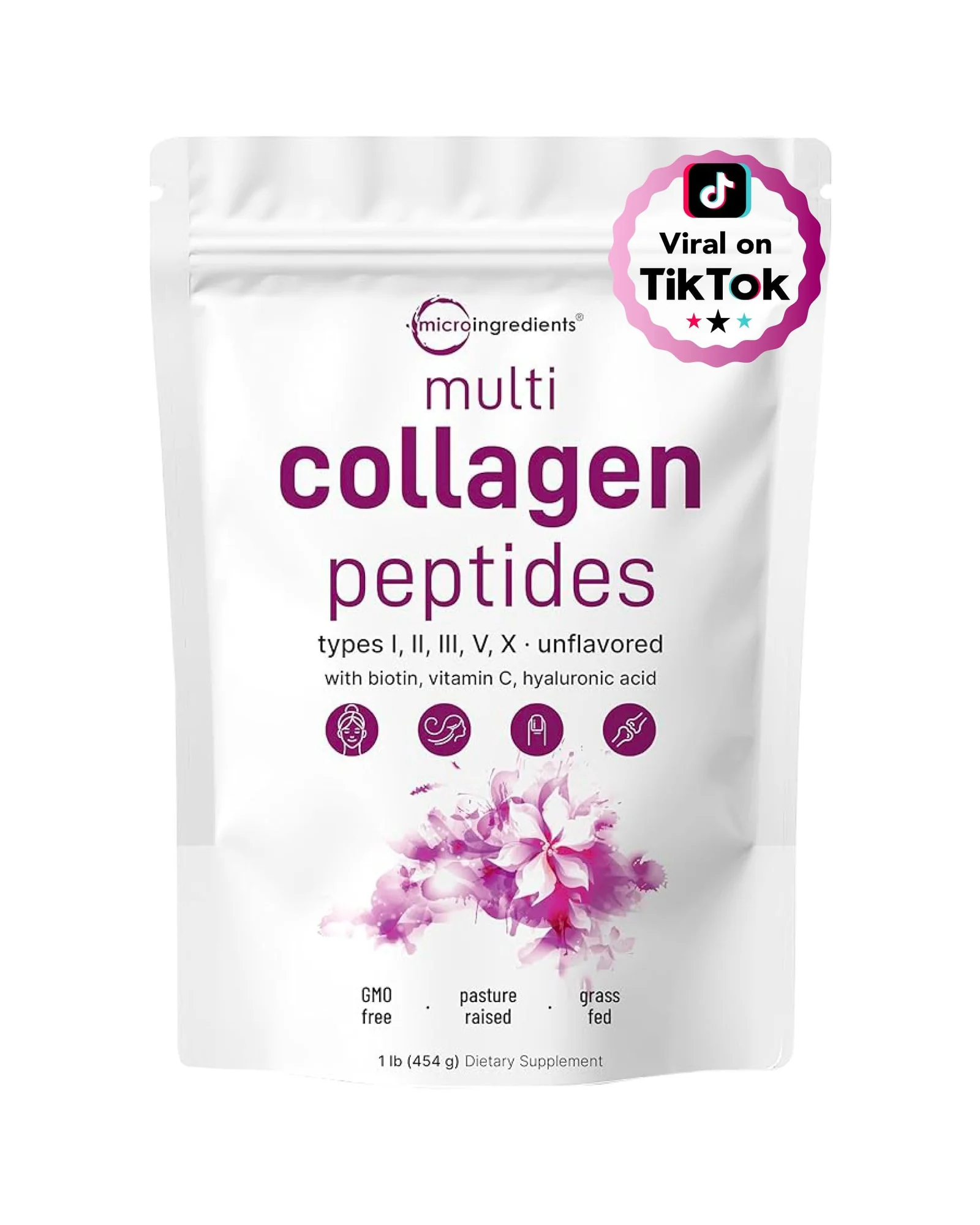 Micro Ingredients Multi Collagen Peptides порошок 454г — белый