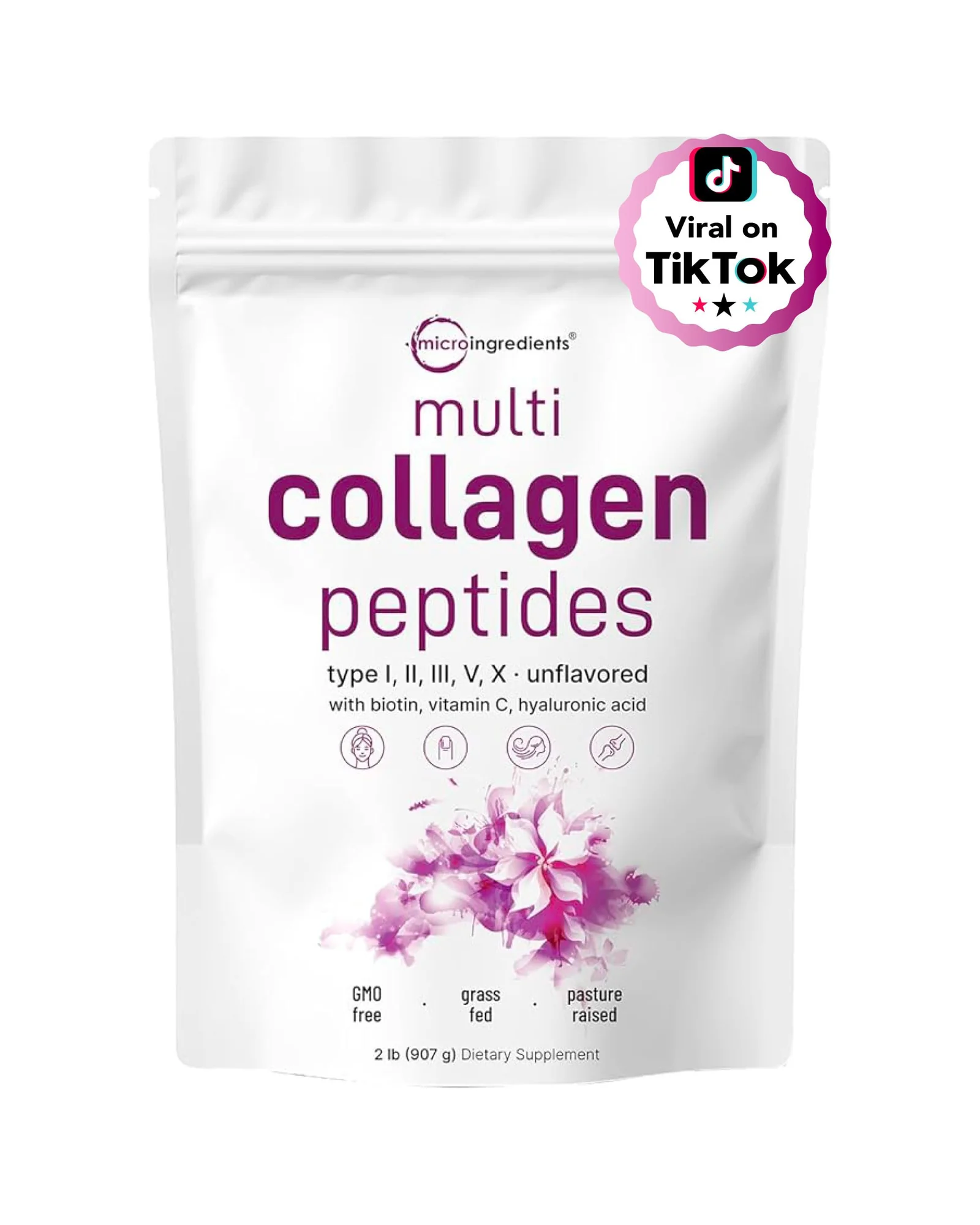 Micro Ingredients Multi Collagen Peptides Powder — белый
