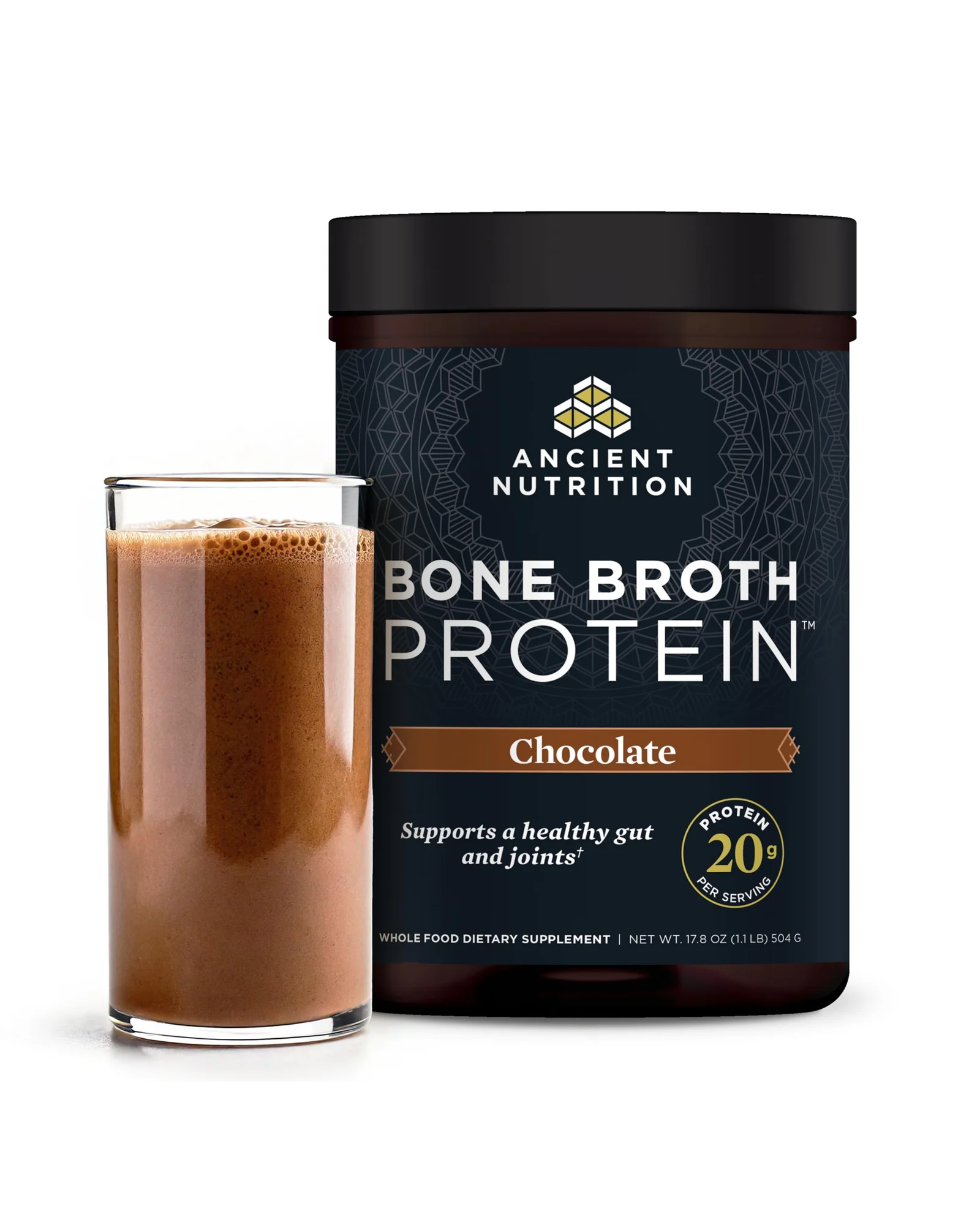Ancient Nutrition коллаген из костного бульона, шоколад — коричневый