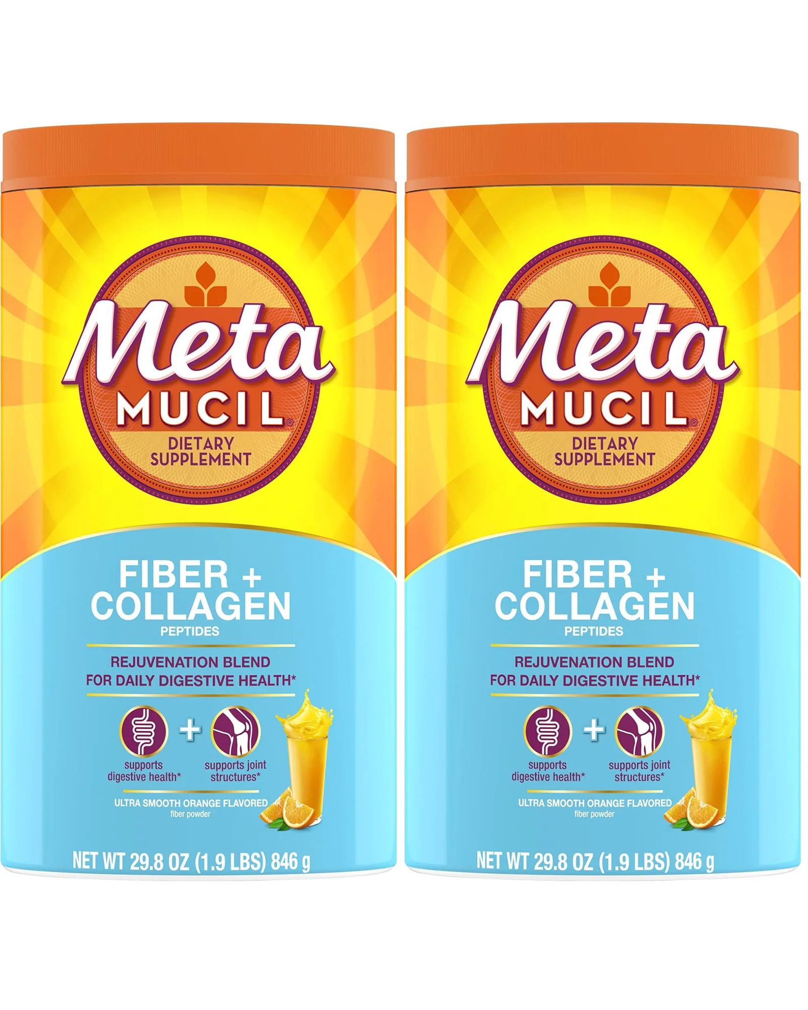Metamucil Fiber Collagen пищеводная добавка апельсин — 1