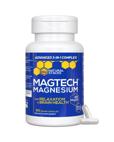 MagTech, магний, комплекс 3-в-1, 90 капсул
