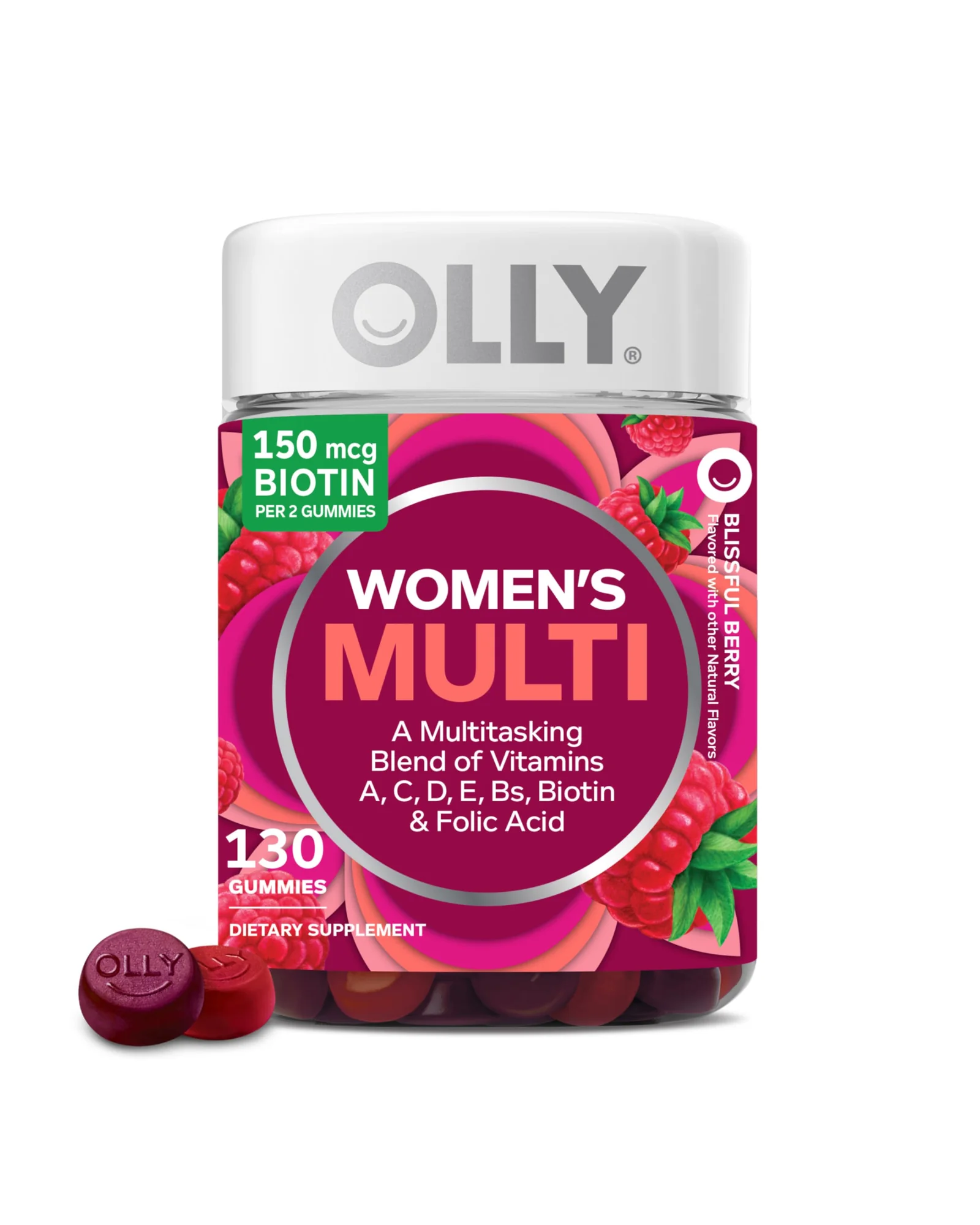 OLLY Women's Multi, ягодный вкус, 130 шт — розовый