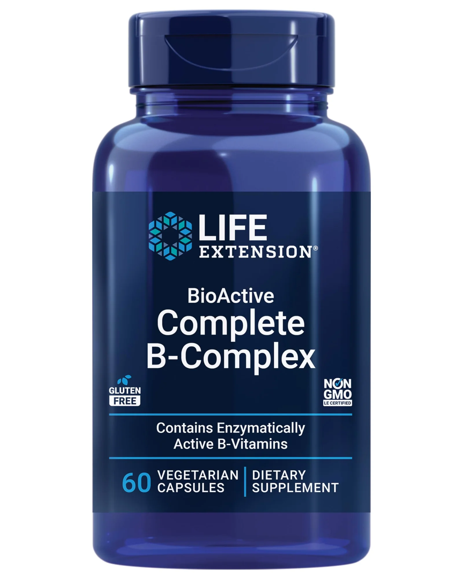 Life Extension BioActive Complete B-Complex, 60 капсул — синий