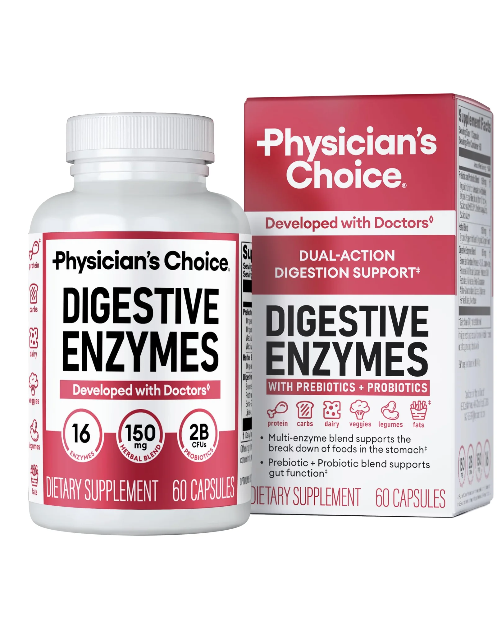 Physician's CHOICE Digestive Enzymes — красный
