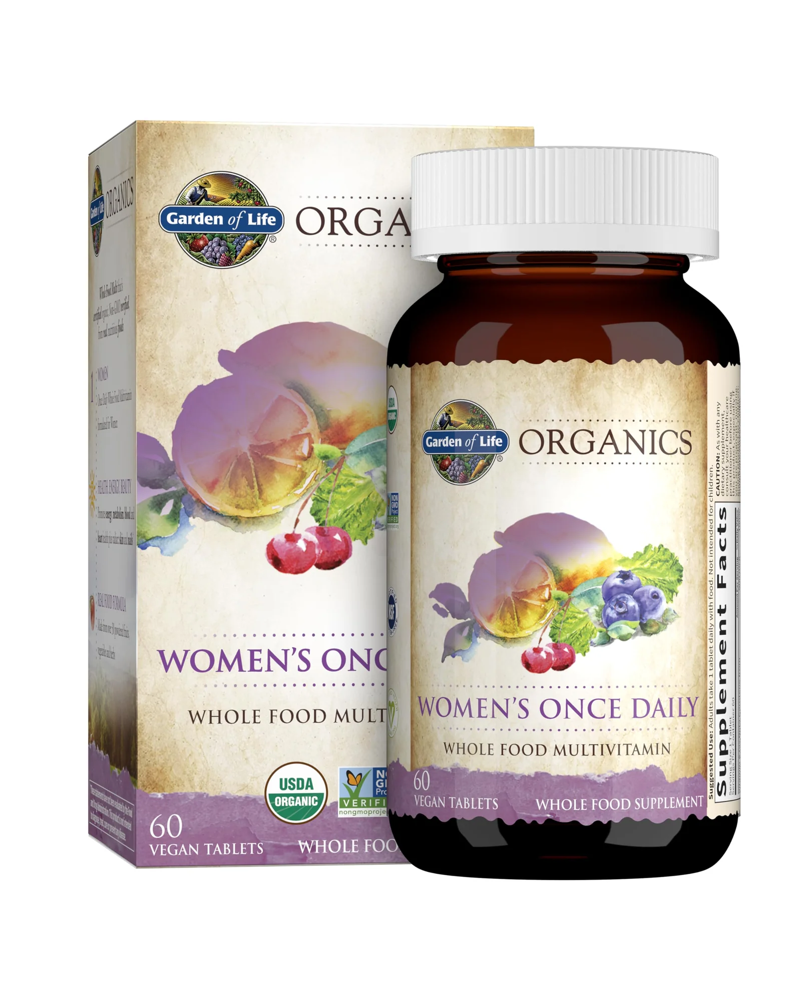 Garden of Life Organics Мультивитамины для женщин 60 табл — коричневый