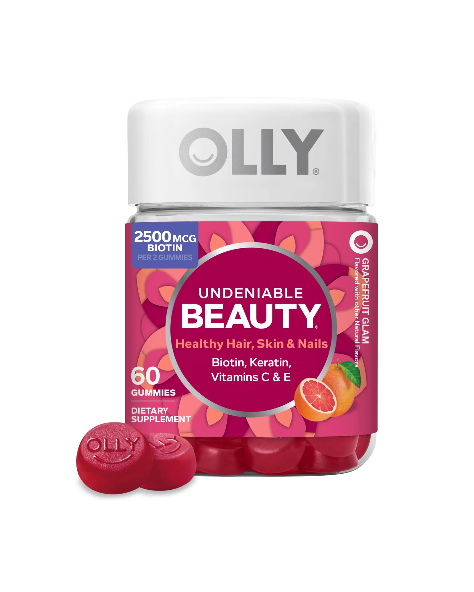 OLLY Биотин для волос, кожи и ногтей 60 шт. — розовый