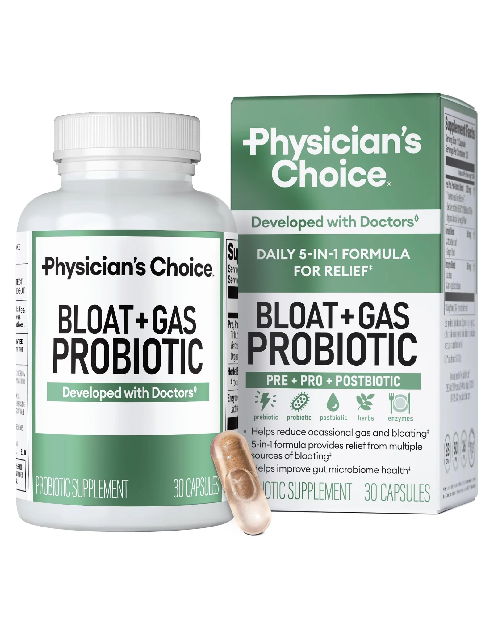 Physician's CHOICE пробиотик для пищеварения — белый