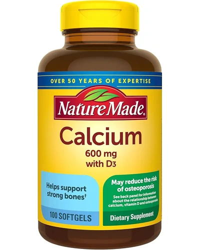 Nature Made Calcium 600 мг с Vitamin D3, 100 мягких капсул