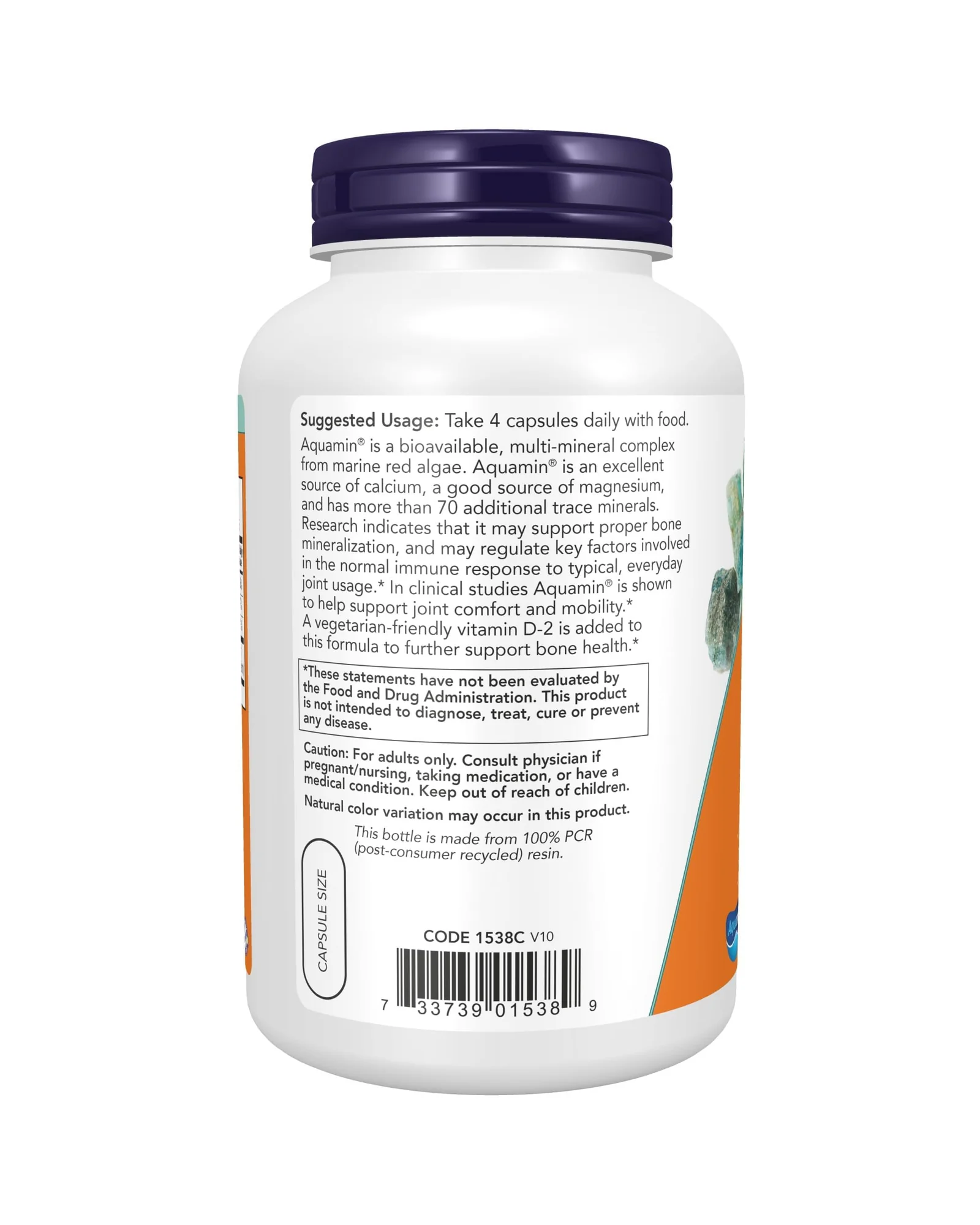 NOW Foods Red Mineral Algae Plus Vitamin D-2, 180 капсул — 3