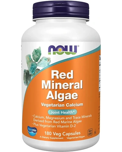 NOW Foods Red Mineral Algae Plus Vitamin D-2, 180 капсул