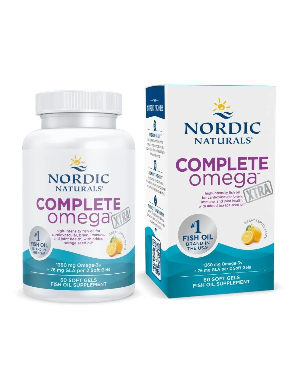 Nordic Naturals Complete Omega Xtra с лимоном, 60 мягких капсул — 1
