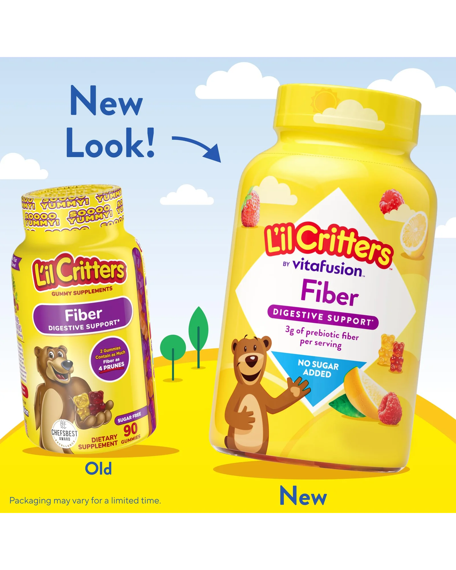 L'il Critters Kids Fiber жевательные витамины, 90 штук — 3