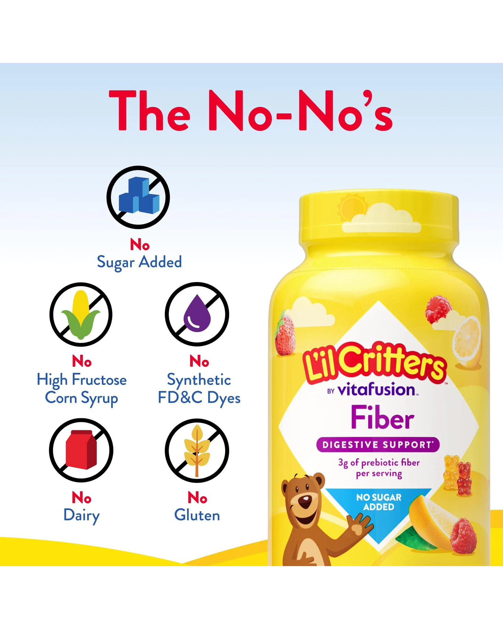 L'il Critters Kids Fiber жевательные витамины, 90 штук — 4