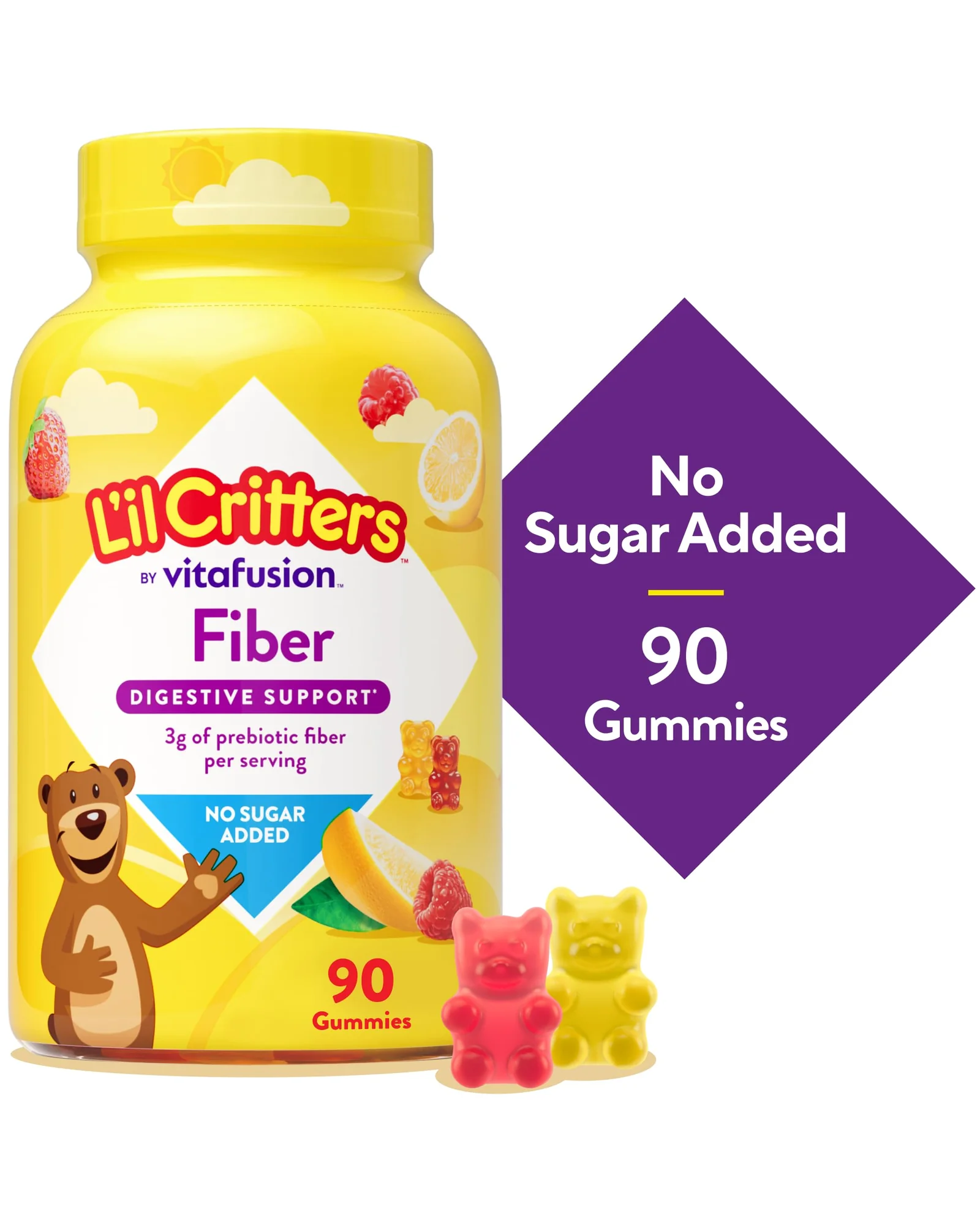 L'il Critters Kids Fiber жевательные витамины, 90 штук — 5