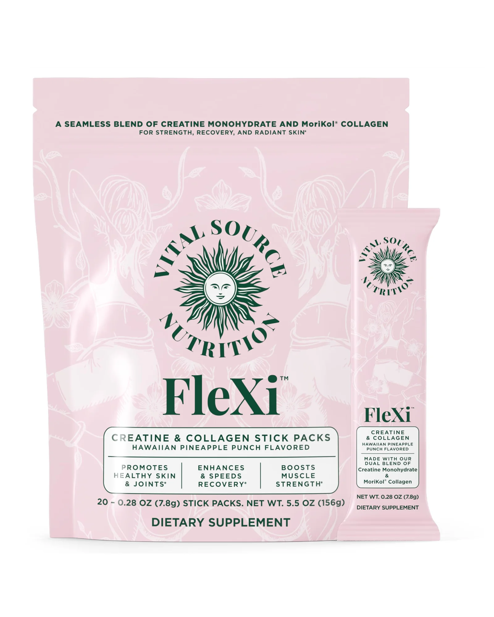Vital Source Nutrition FleXi - креатин и коллаген, 20 порций — 1