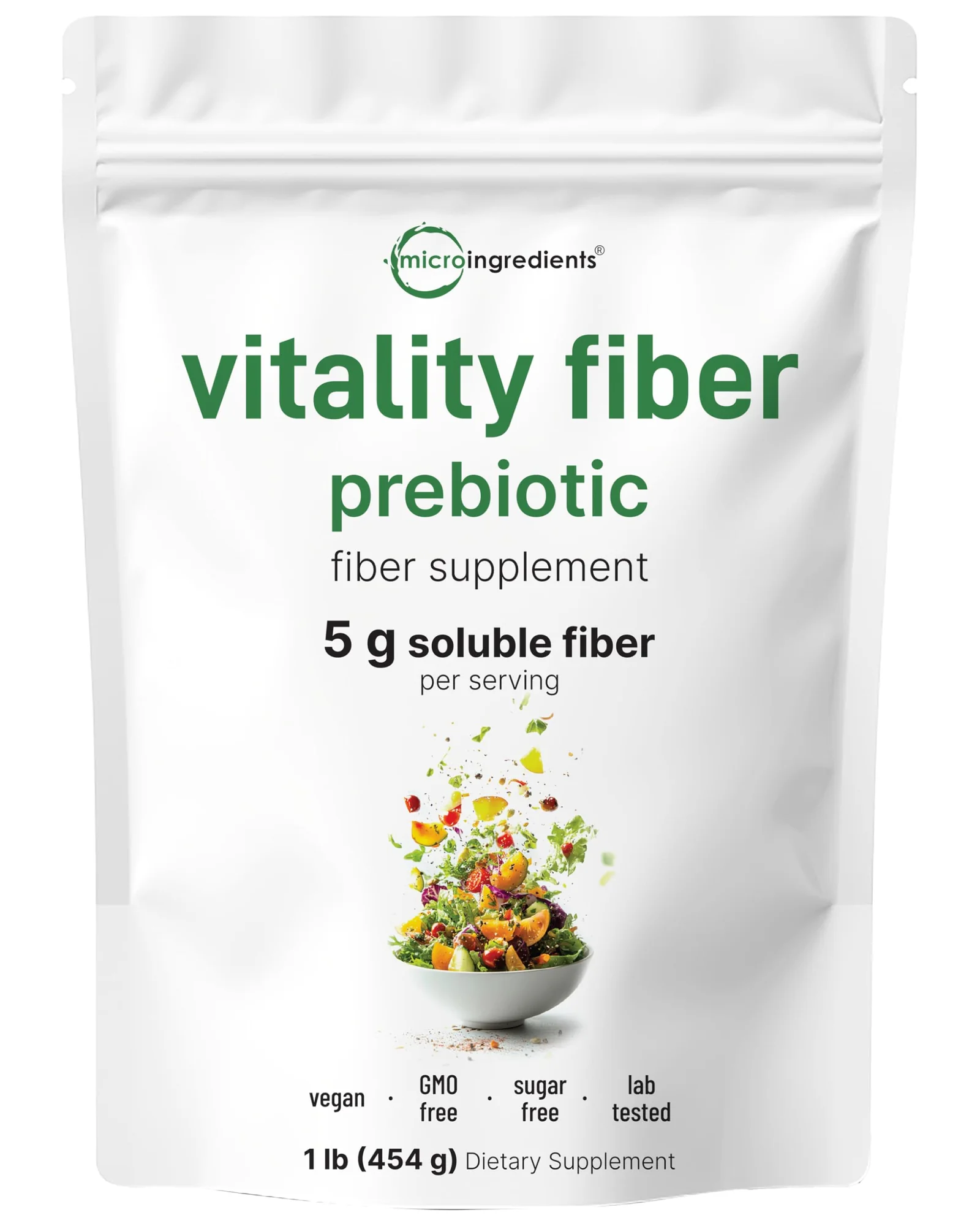 Micro Ingredients Vitality Fiber Powder - пребиотик, 453 г — 1