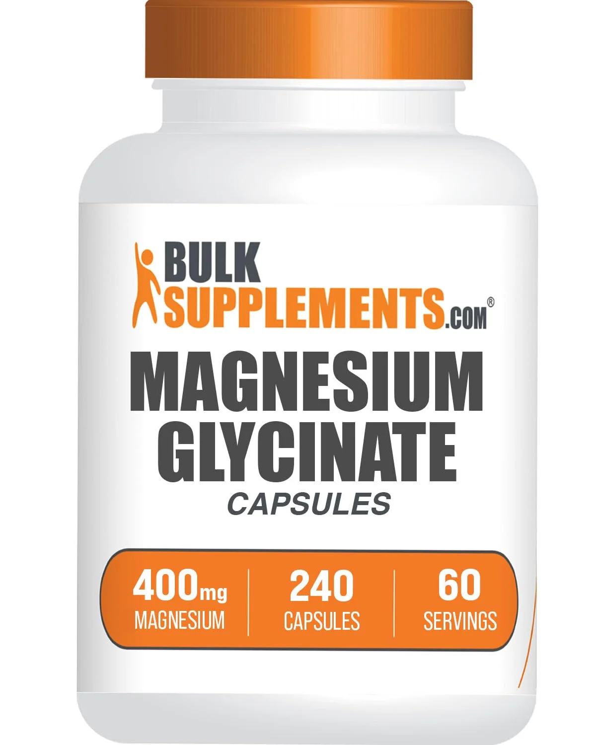 BulkSupplements магний глицинат капсулы 400 мг, 240 шт — белый