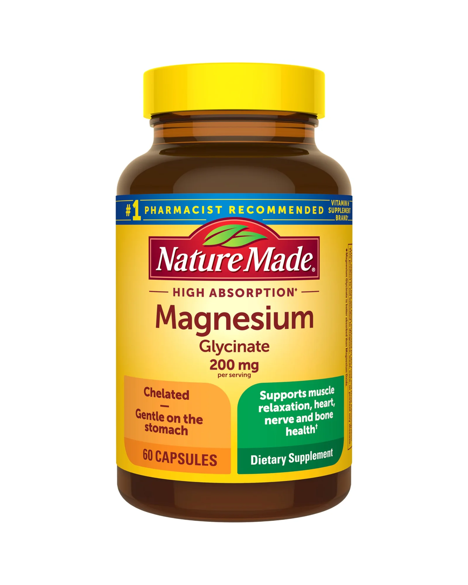 Nature Made Magnesium Glycinate — магний глицинат 200 мг — коричневый
