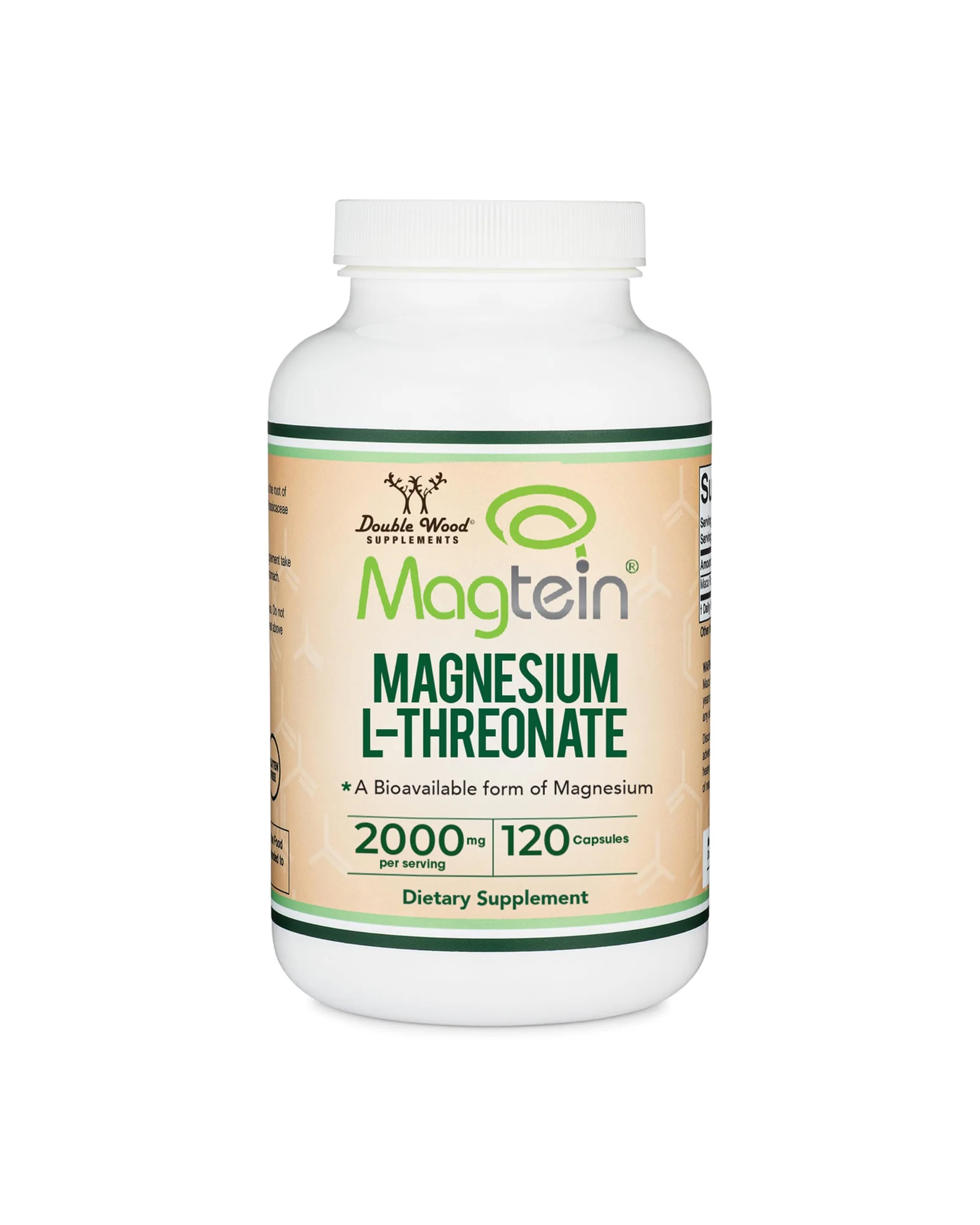 Double Wood Магний L-треонат Magtein 2000 мг, 120 капсул — 1