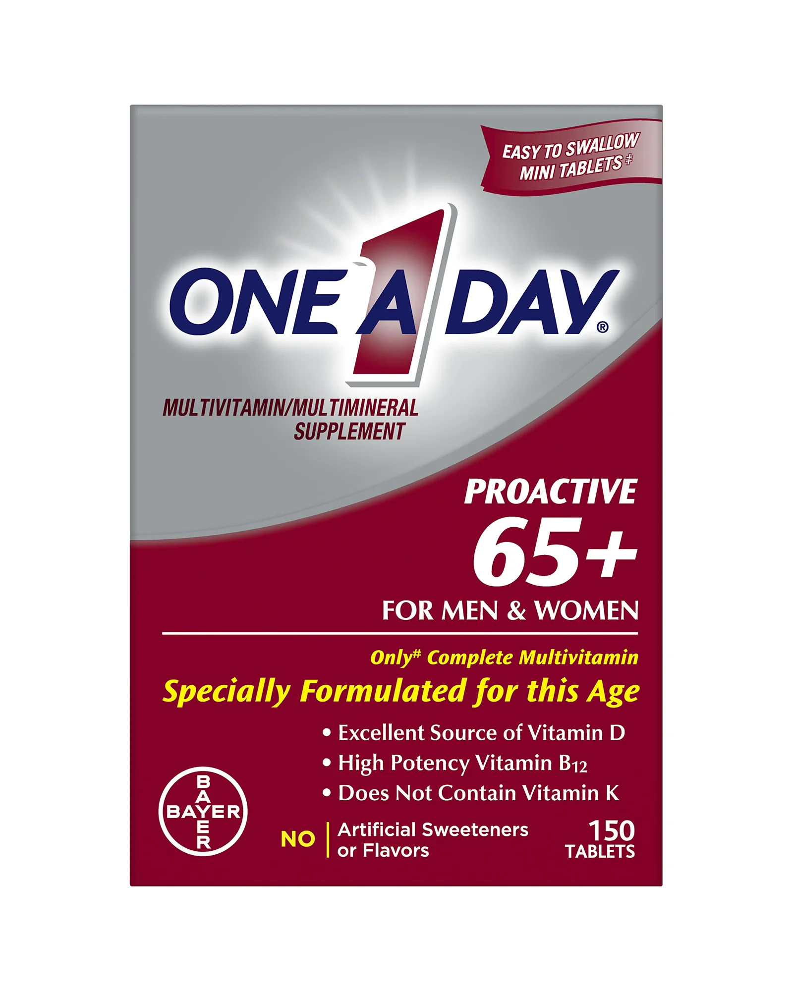 One A Day Proactive 65+, мультивитамины для взрослых, 150 таблеток — 1