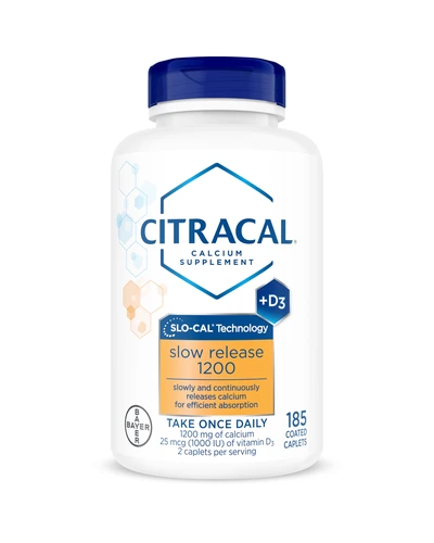 Citracal Slow Release 1200 — кальций с витамином D3 и магнием, 185 каплет