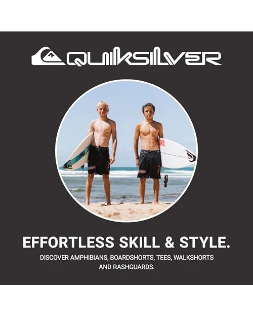 Рашгард Quiksilver с коротким рукавом, UPF 50+, для мальчиков — изображение 3 из 3, разноцветный
