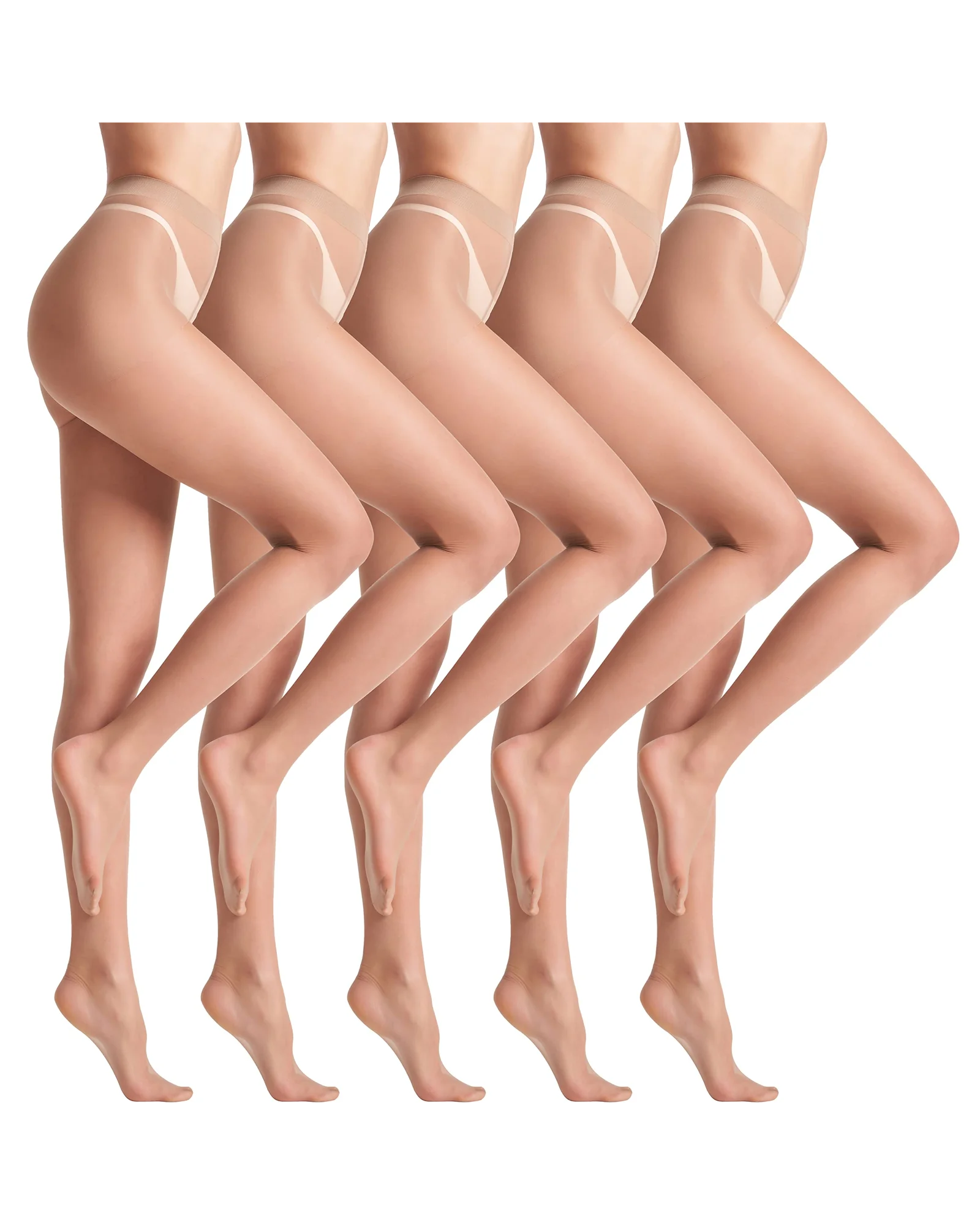 leg elegant 5 пар колготок 10D женские прозрачные — 1