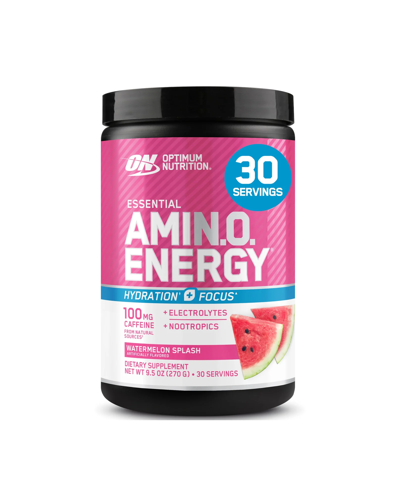 Optimum Nutrition Amino Energy Powder Plus Focus, with BCAA, Electrolytes, and Caffeine, Watermelon, — мульти