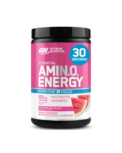 Optimum Nutrition Amino Energy Powder Plus Focus, with BCAA, Electrolytes, and Caffeine, Watermelon,