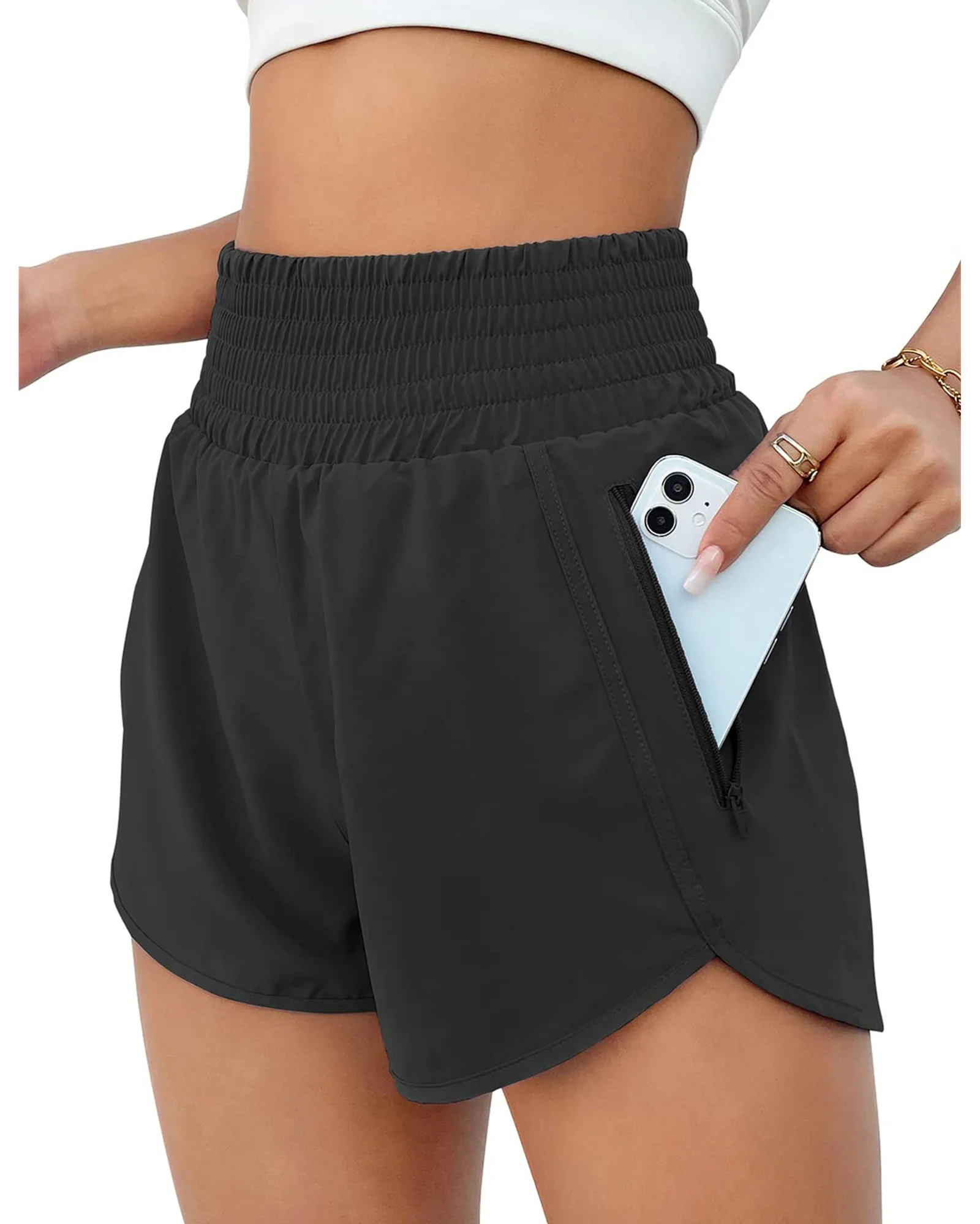 BMJL Women's Athletic Shorts High Waisted Running — 1