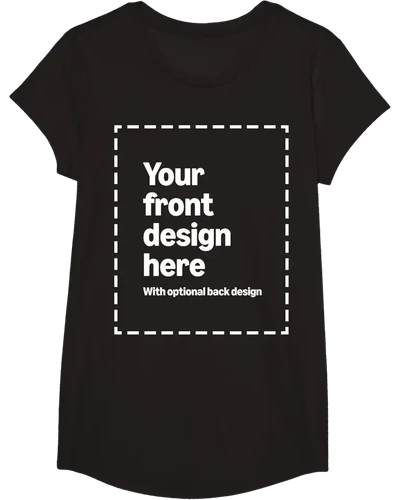 Custom Front Back Print футболка женская персональная — черный
