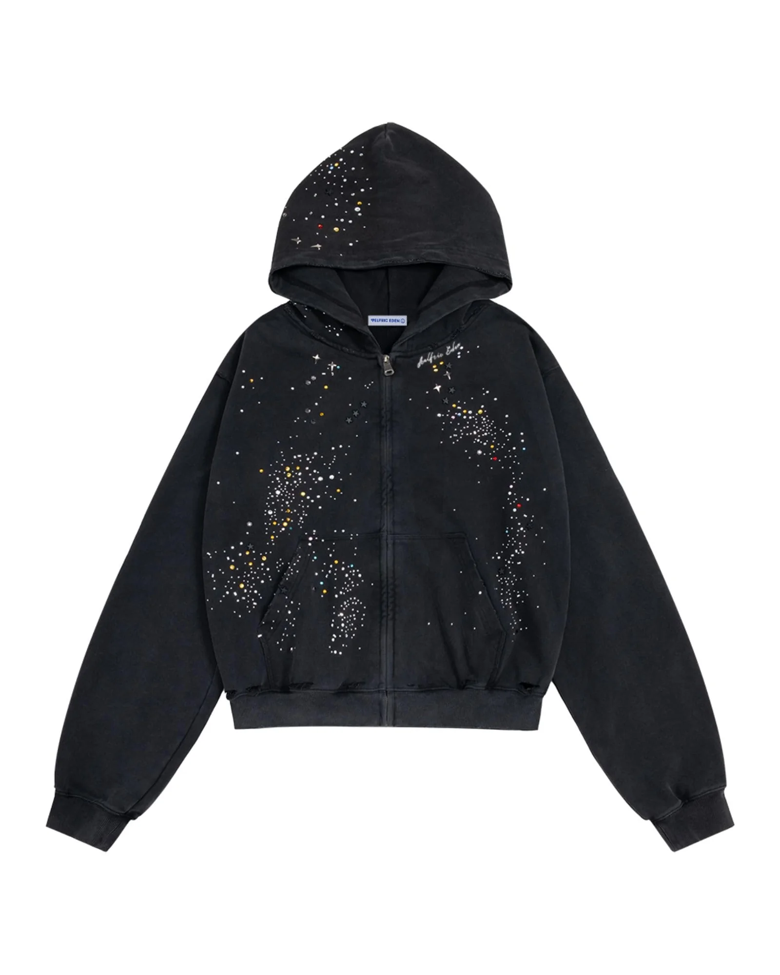 Aelfric Eden Star Rhinestone Zip Up Hoodies — 1