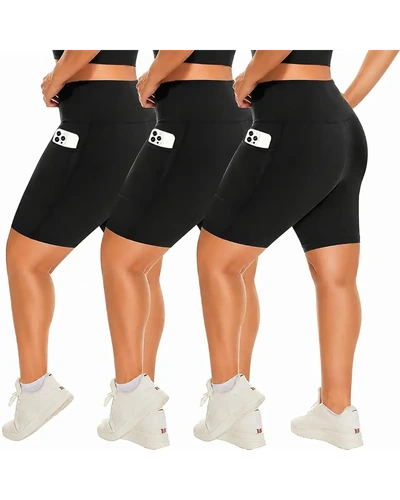 HLTPRO велосипедные шорты Plus Size с карманами для йоги 5"