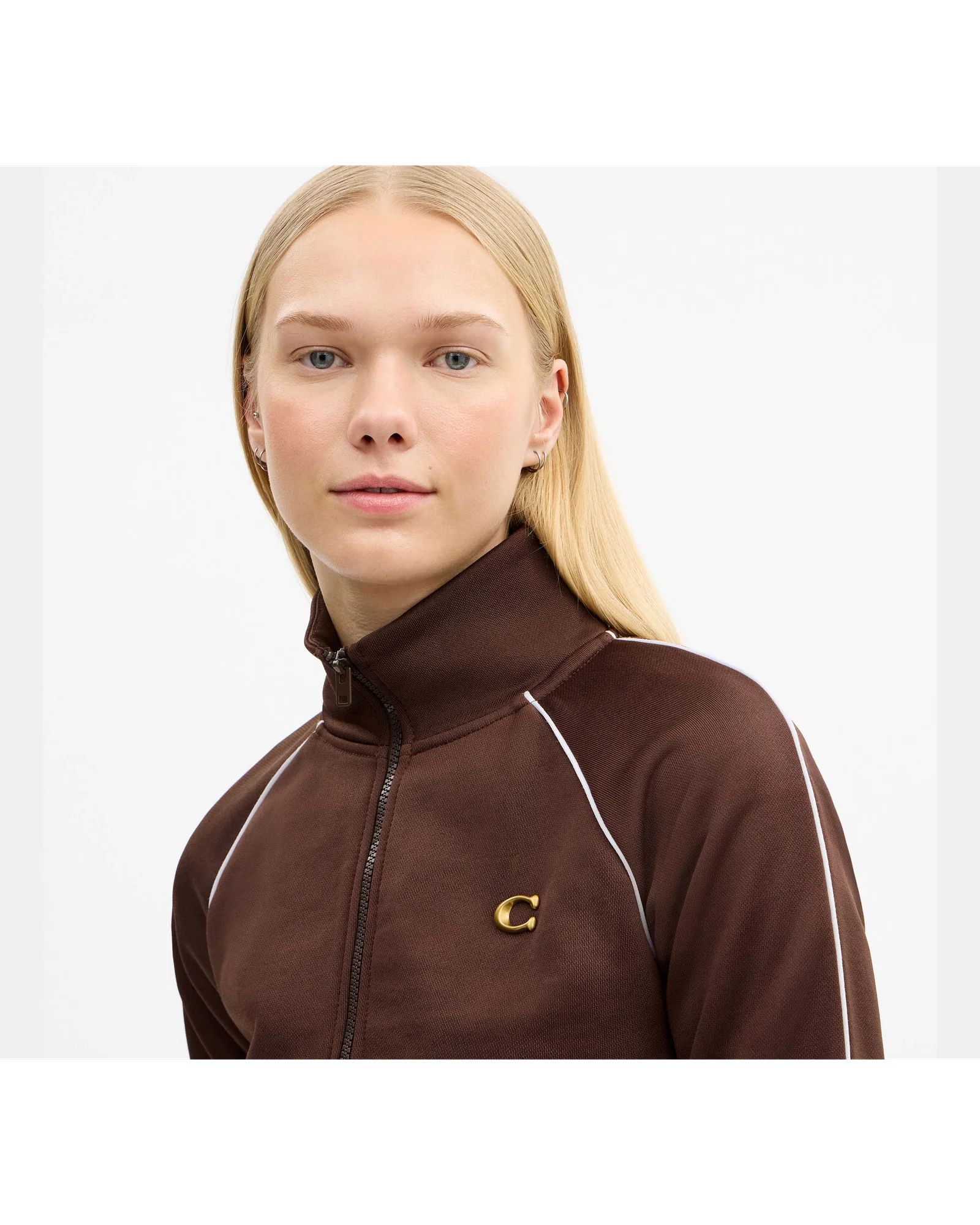 Олимпийка Coach на молнии с воротником-стойкой — 2