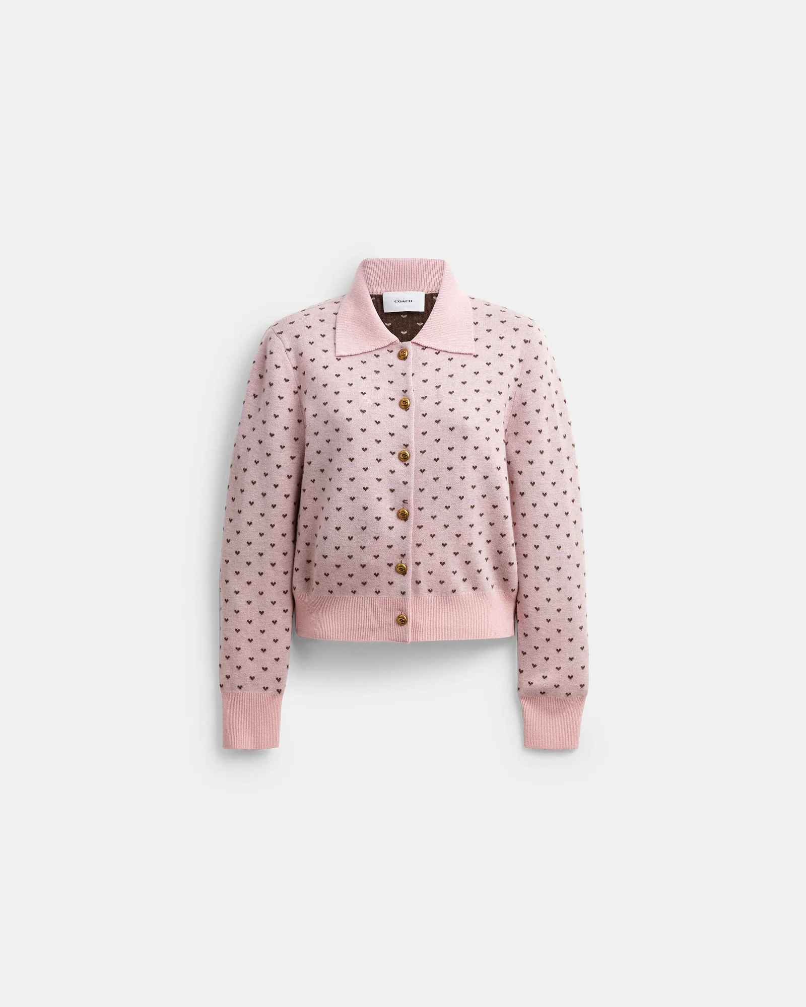 Укороченный кардиган Coach с сердечками — 7