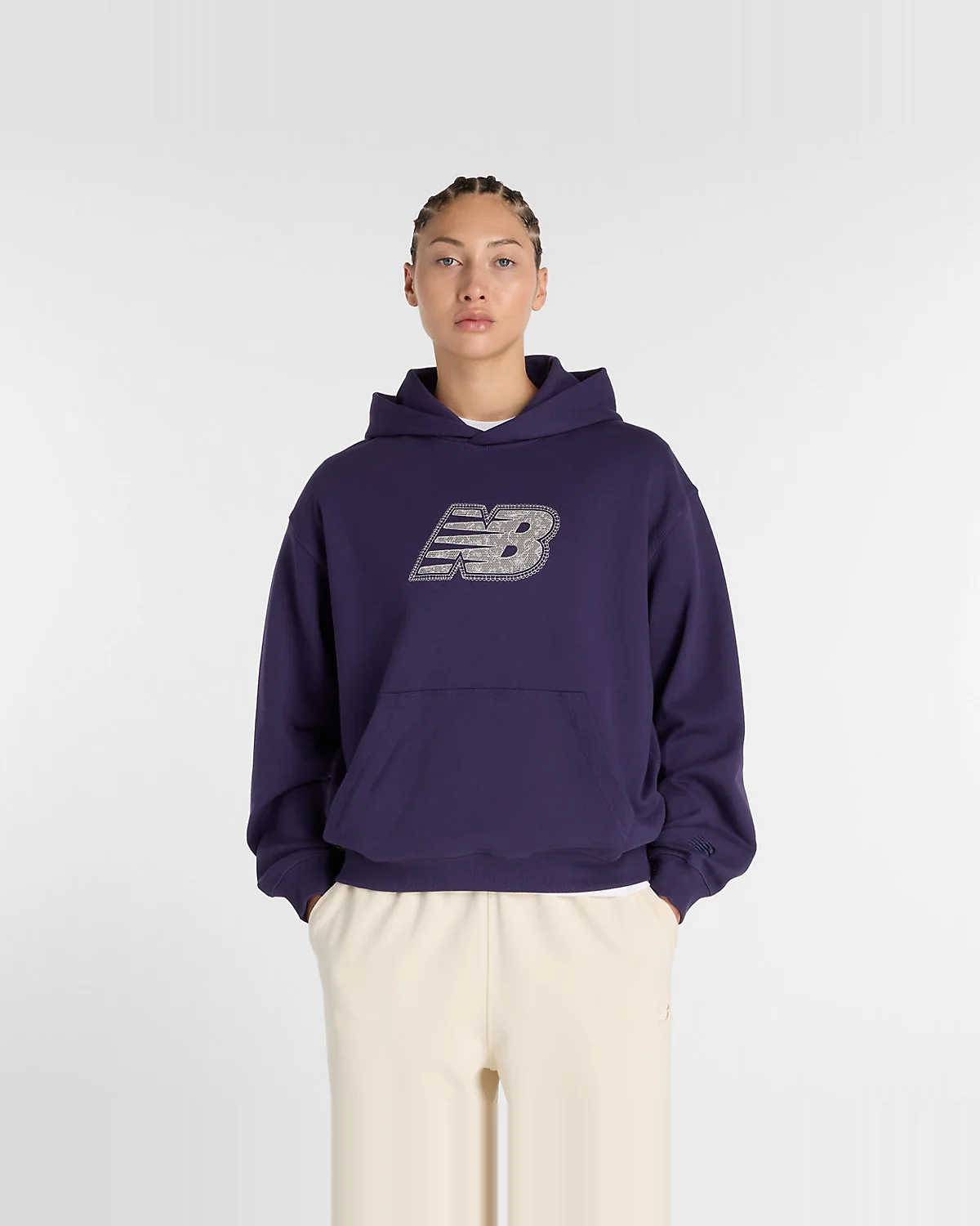 Худи New Balance с декоративным логотипом NB — фиолетовый