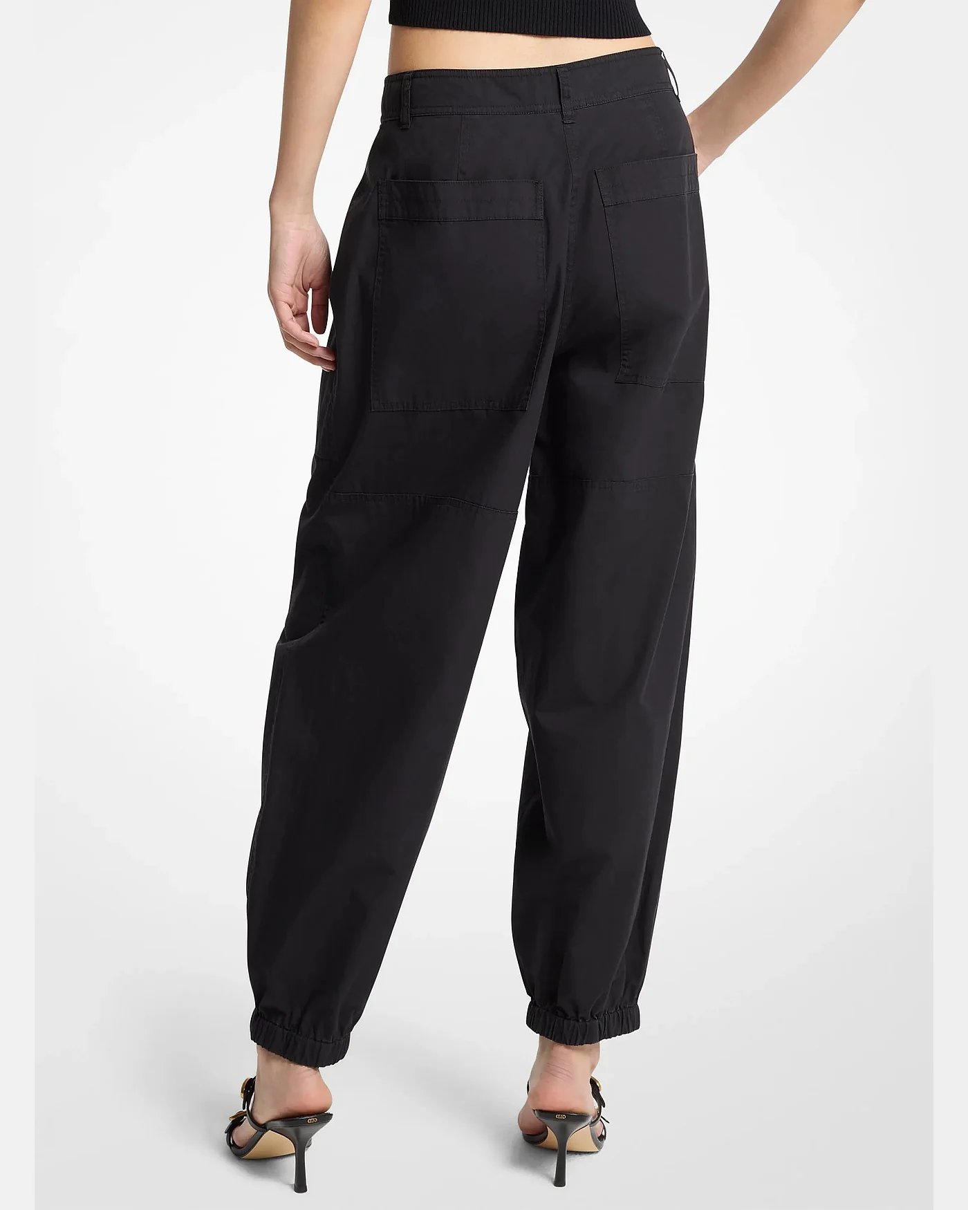 Брюки-джоггеры Michael Kors из хлопкового поплина чёрные — 2