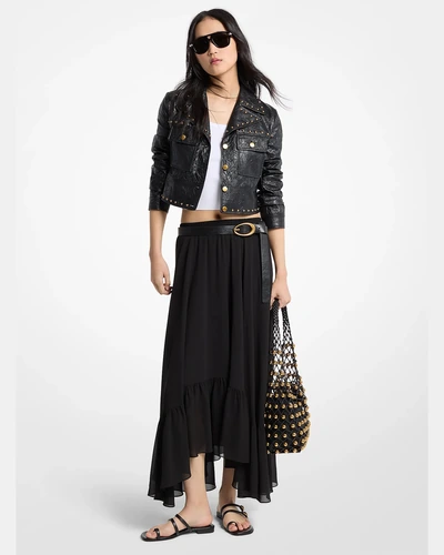 Юбка Michael Kors из жоржетты асимметричной длины, чёрная