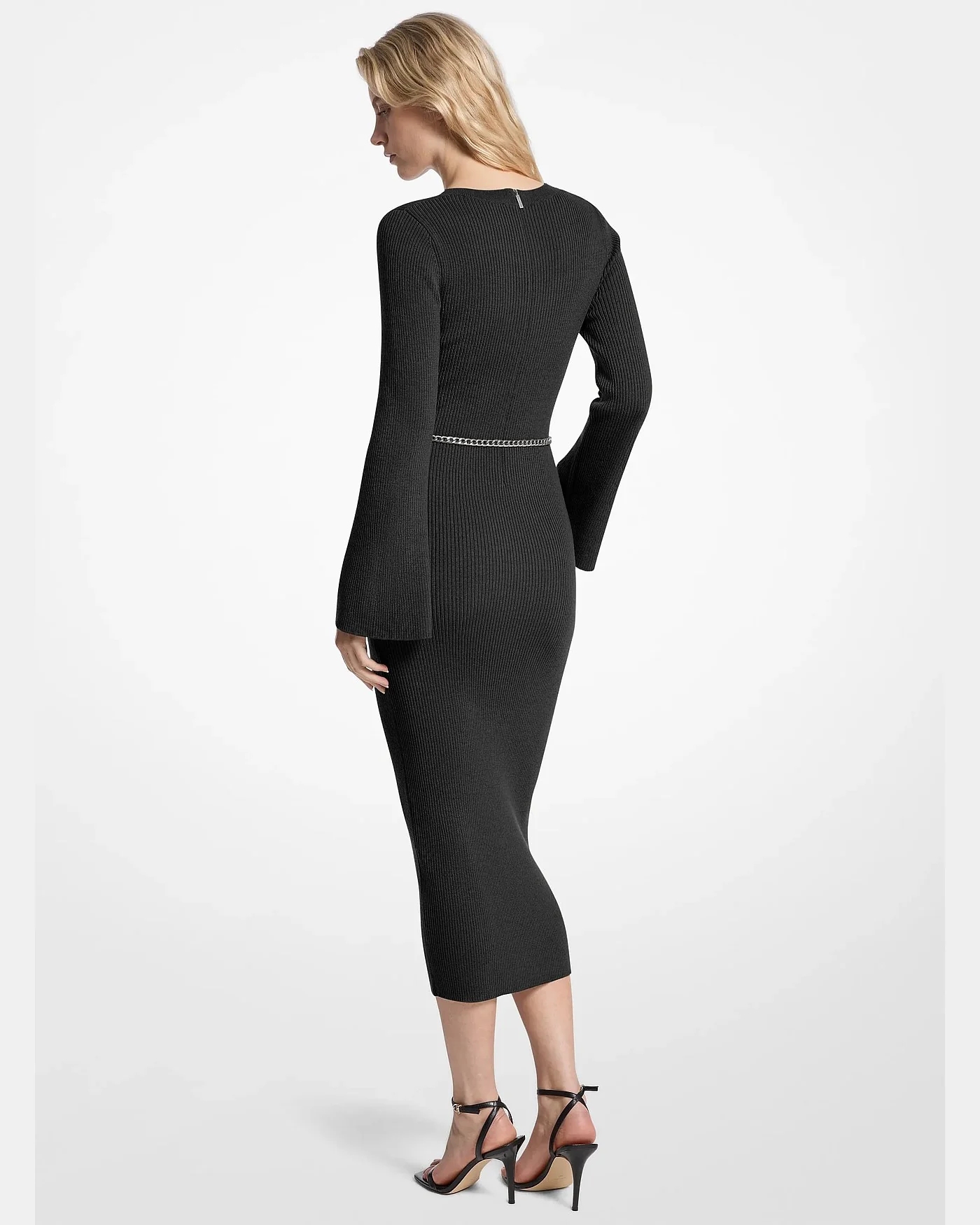 Платье-миди Michael Kors из шерсти с поясом на цепочке — 2