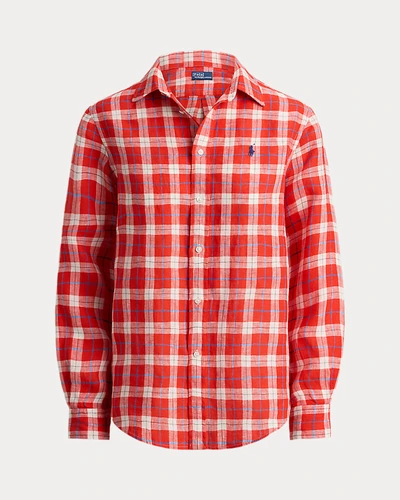 Рубашка Ralph Lauren Classic Fit из льна в клетку